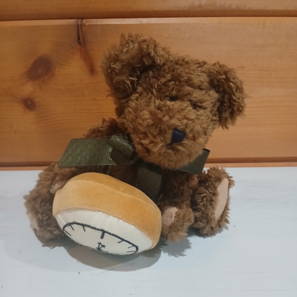 BOYDS BEARS MAX RELAX Happy Retirement 8" Chenille Bear w/ Clock Message D42